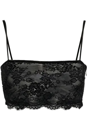 BLUMARINE Top crop in pizzo a fiori