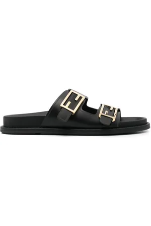 Fendi Sandali slides con fibbia Feel
