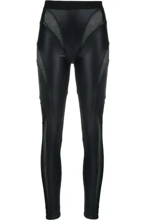 VERSACE Leggings in finta pelle con inserti