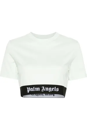 Palm Angels T-shirt crop con banda logo