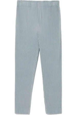 Issey Miyake Pantaloni dritti con pieghe