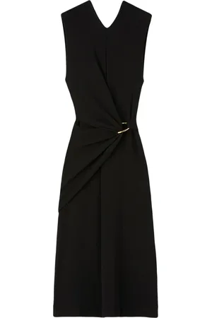 Jil Sander Abito midi smanicato con arricciatura
