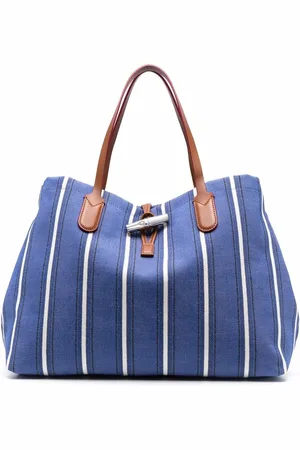 Longchamp Borsa tote Roseau Essential a righe