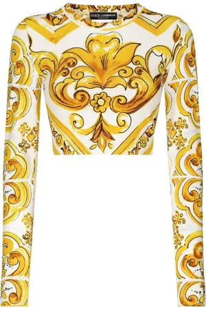 Dolce & Gabbana Top con stampa maioliche