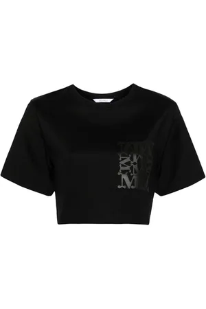 Max Mara T-shirt crop con stampa