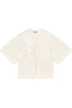 Ganni Blusa con nodo