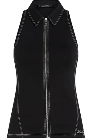 Karl Lagerfeld Top smanicato con cuciture a contrasto