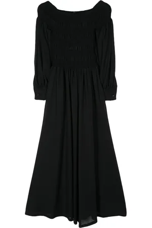 Max Mara Abito lungo con inserti a punto smock