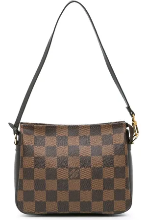 LOUIS VUITTON Borsa a mano Trousse Pochette in tela Damier Ebène 2001