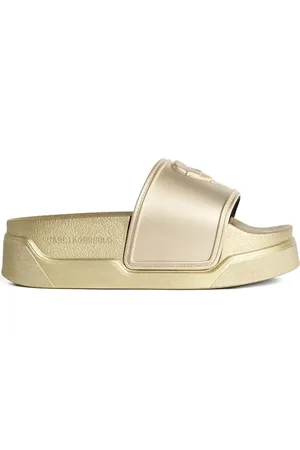 Karl Lagerfeld Logo-embossed slides