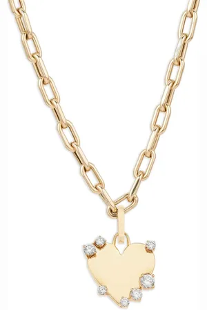 Adina Reyter X YSE Beauty Collana Dog Tag in giallo 14 carati con diamanti