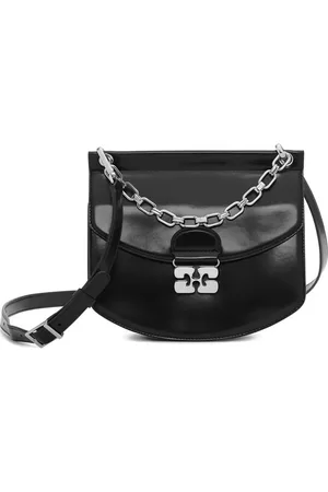 Ganni Borsa a tracolla con placca logo