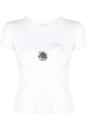 BLUMARINE T-shirt con applicazione a fiori