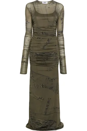 BLUMARINE Abito lungo con arricciatura
