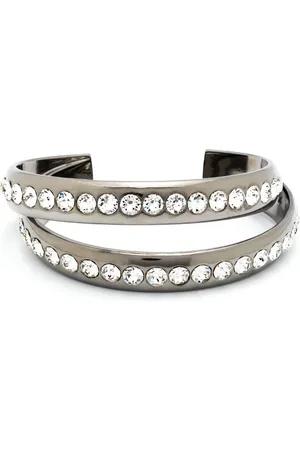 Amina Muaddi Bracciale rigido con cristalli Jahleel