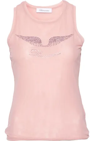 BLUMARINE Canotta con dettaglio di strass