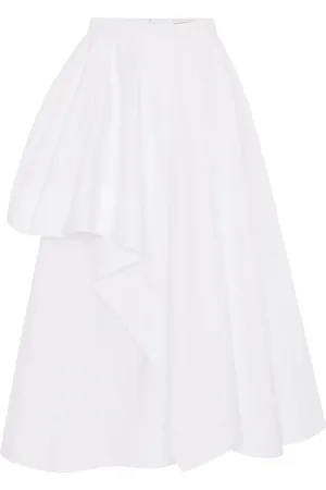 Alexander McQueen Gonna midi asimmetrica con pieghe