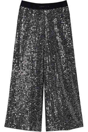 Twin-Set Pantaloni a palazzo con paillettes