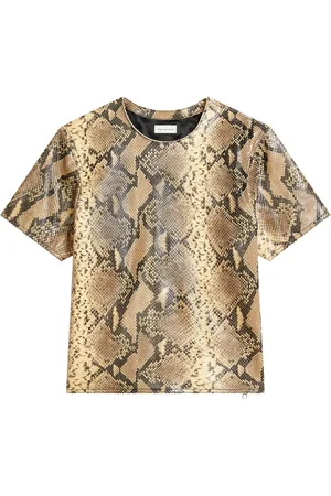 DRIES VAN NOTEN T-shirt in pelle