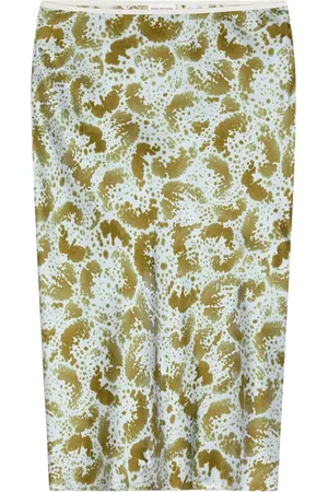 DRIES VAN NOTEN Gonna midi in seta con stampa