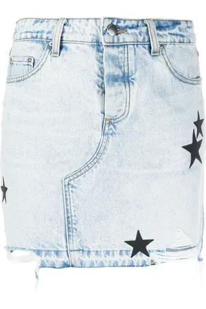 AMIRI Gonna denim con applicazione