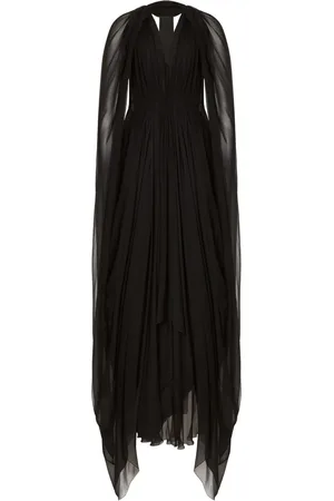 Alberta Ferretti Abito lungo in seta con chiffon