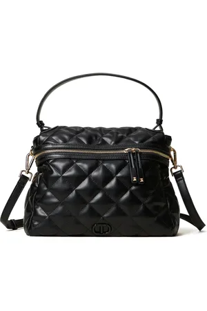 Twin-Set Borsa tote trapuntata con placca logo