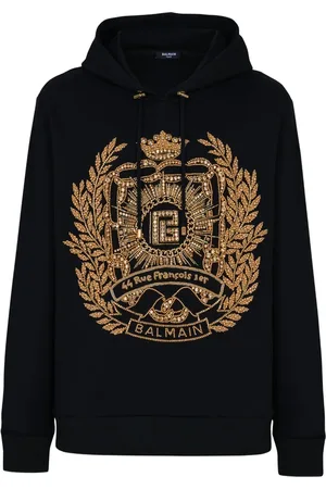 Balmain Felpa con ricamo e cappuccio
