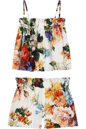 Dolce & Gabbana Set in cotone con shorts a fiori