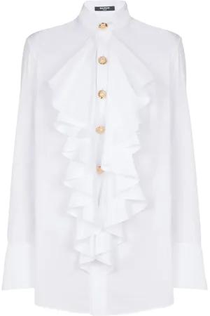 Balmain Camicia in popeline con ruches