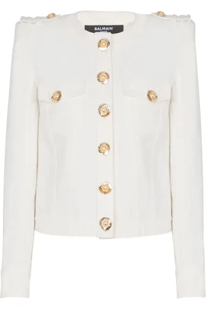 Balmain Giacca crop in tela