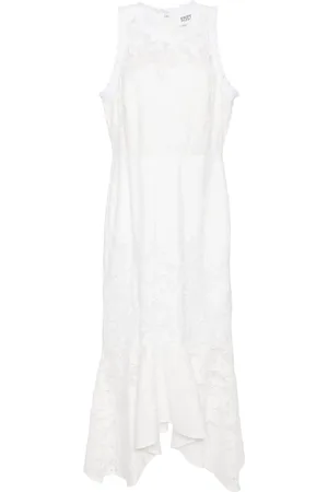 Marchesa Notte Abito Iris midi in pizzo guipure