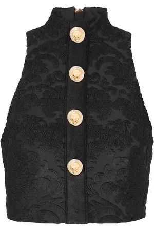 Balmain Top con motivo barocco