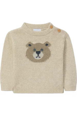 LARANJINHA Bear-motif jumper
