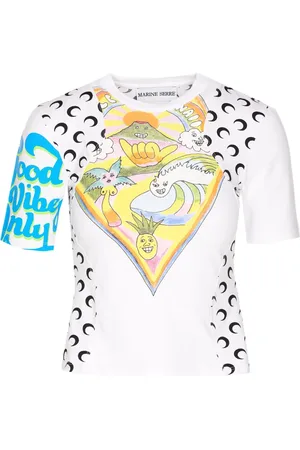 Marine Serre T-shirt con stampa Regenerated Graphic