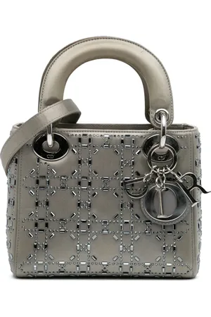 Dior 2018 Mini Satin Cannage Strass Crystal Embellished Lady Dior satchel