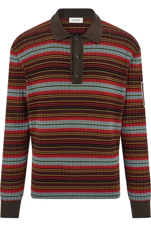 Salvatore Ferragamo Striped long-sleeve polo shirt
