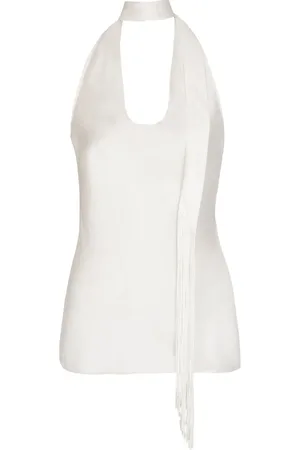 Balmain Top in seta con scollo all