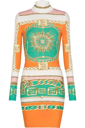 Balmain Abito aderente con stampa grafica