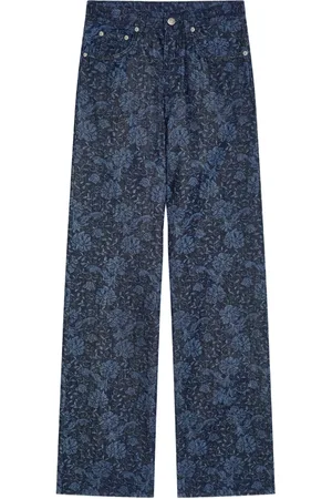 DRIES VAN NOTEN Jeans a gamba ampia con stampa
