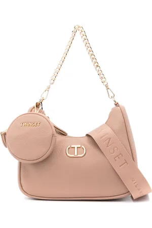 Twin-Set Borsa a spalla con applicazione a T ovale