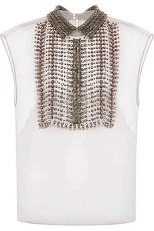 Alberta Ferretti Top semi trasparente con paillettes