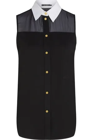Karl Lagerfeld Blusa con colletto a contrasto
