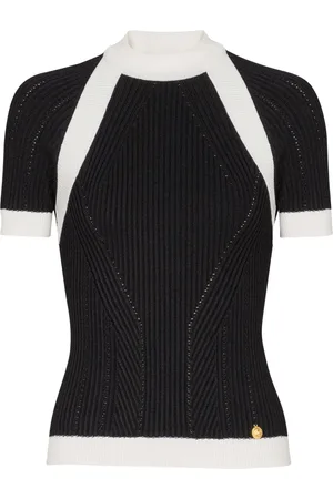 Balmain Top in maglia a maniche corte