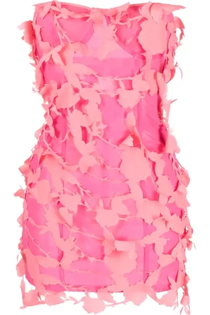 BLUMARINE Abito corto a fiori senza spalline