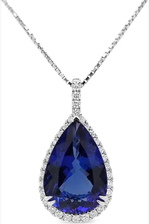 HYT Jewelry Collana con pendente in platino, tanzanite e diamanti