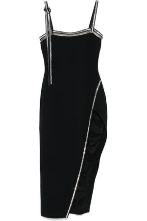 DAVID KOMA Abito midi con cristalli