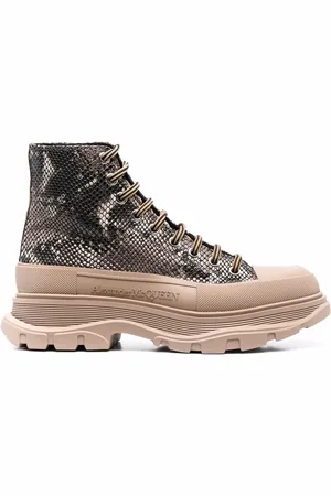 Alexander McQueen Stivaletti con effetto serpente