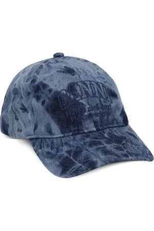 Ganni Cappello da baseball denim con ricamo