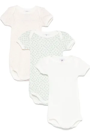 Petit Bateau Floral-print babygrows (set of three)